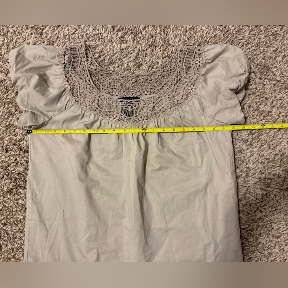 Apostrophe Beige Blouse with Lace Accents - Picture 10 of 13